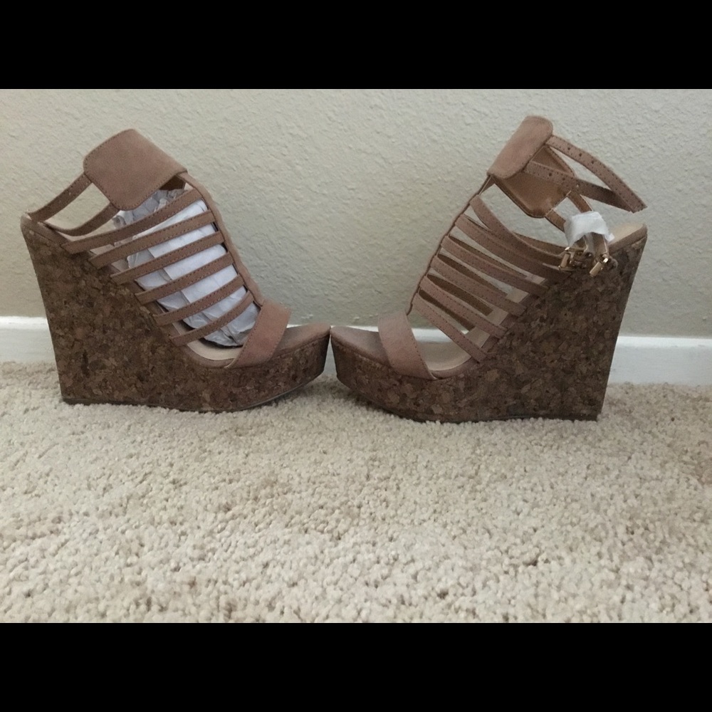 beautiful Breonna tan wedge sandals